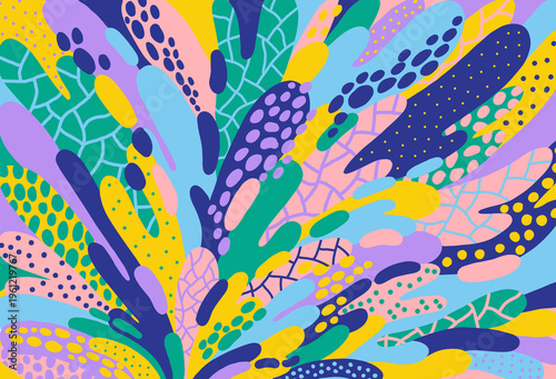 Abstract summer-feeling camouflage wallpaper and pattern and Background	
