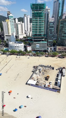 Beach, Ocean and City Skyline Surrounded by Nature