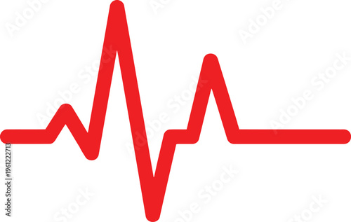 Vibrant red heartbeat symbol representing life and medical health indicators