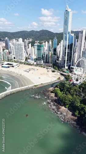 Beach, Ocean and City Skyline Surrounded by Nature