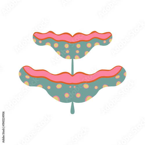 	
Abstract botanical drawing. Colorful flower, pattern design for print, wallpaper, clip art. Hand drawn vector illustration. Simple cute drawing.