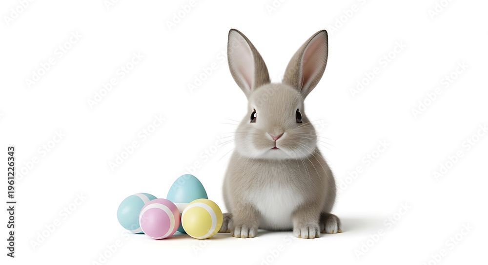 Obraz premium easter bunny with easter eggs