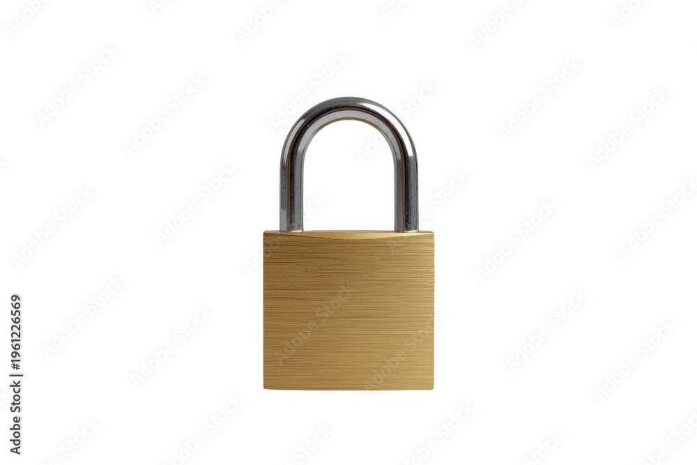 Naklejka premium Brass padlock protecting security, privacy, and data