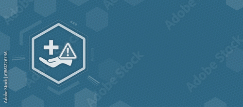 Healthcare crisis and medical system risk alert icon with copy space, vector illustration of nursing shortage, health emergency and hospital aid sign