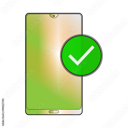 mobile phone with green arrow