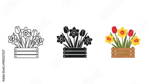 Flowers Crate Spring Garden Commercial