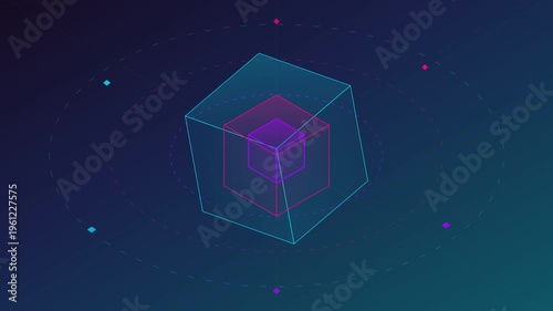 Abstract 3D Cube Geometry Geometric Background