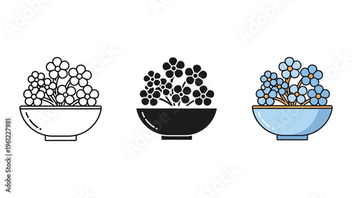 Flower Pot Vector Icon Floral Element