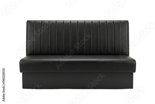 Konstfotografi Black leather booth seating isolated