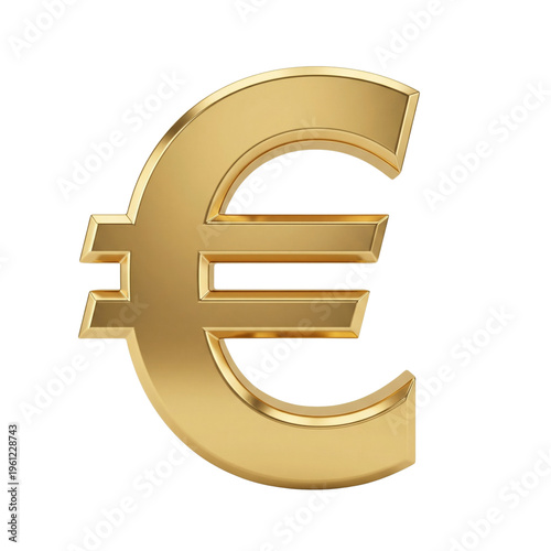 Tableau sur toile Golden Euro currency symbol isolated. Finance and wealth concept.