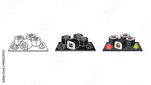 Sushi Rolls Food Vector Graphic Collection