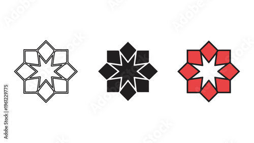 Geometric Star Icon Motif Design Commercial