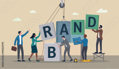 Build good branding in to the for you awareness marketing advertising company reputation, strategy to promote product or sales strategy concept business building BRAND