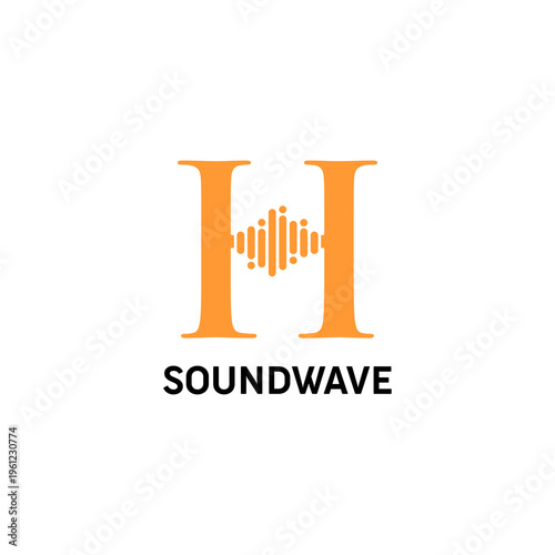 Orange Letter H Soundwave Logo