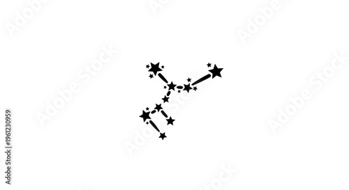Minimalist Black Constellation of Orion on White Background