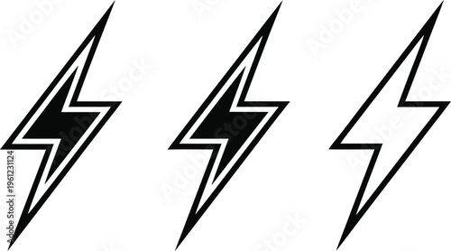 Black and white lightning bolt symbol symbols