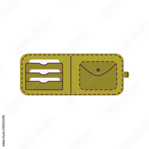 Vector image of an open wallet with credit cards.