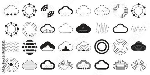 Weather forecast icons display various cloud types and sun symbols