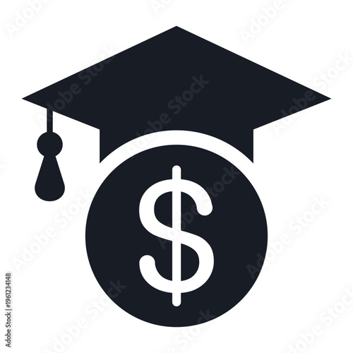 Black Education Grant icon on a White background vector illustration