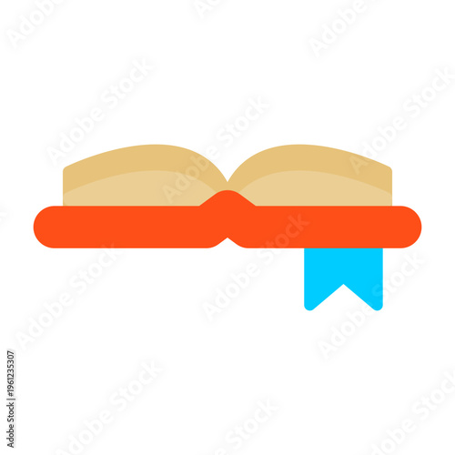 Open Book with Bookmark Vector Icon