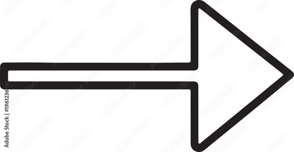 Obraz premium Black right pointing arrow outline