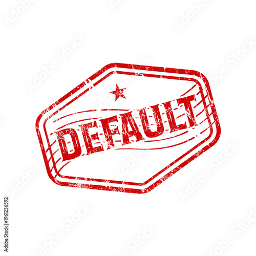 Default red rubber stamp with grunge effect - vector illustration