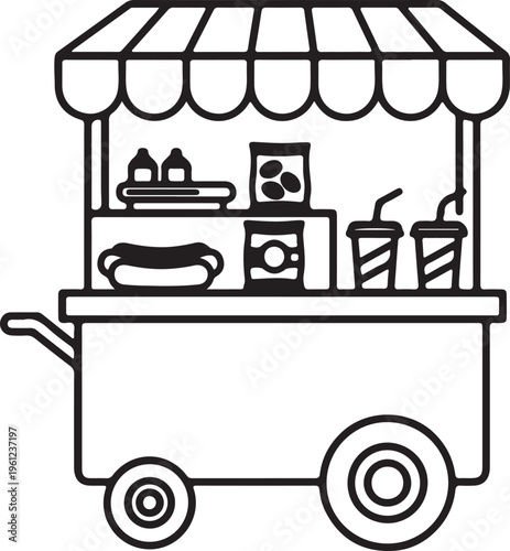 streetfood, cart, food, snack, vendor, urban, market, stall, fastfood, cuisine, city, outdoor, meal,