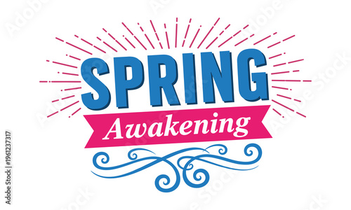 Spring awakening vector graphic design concept