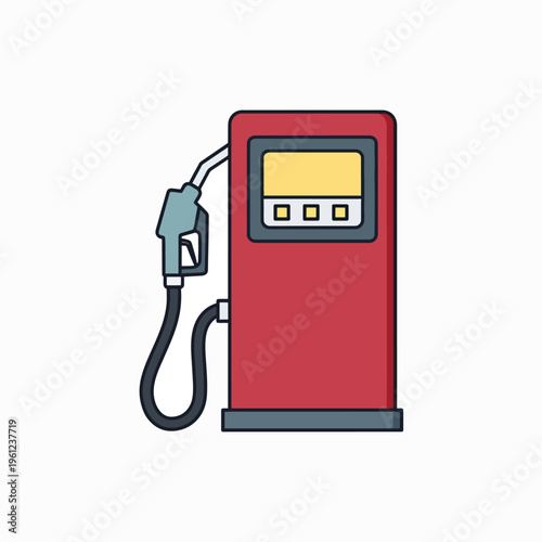 Red Gas Pump Fuel Dispenser Station.