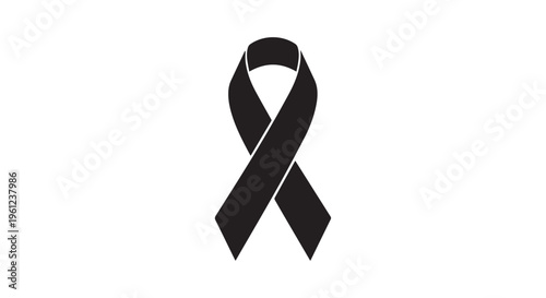 A simple black awareness ribbon symbol
