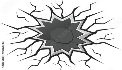 Cracked floor texture with shattered hole 1