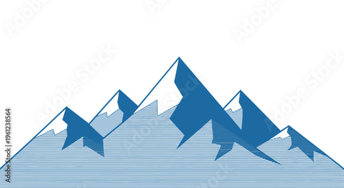 Snowy Mountain Peaks Landscape View High.