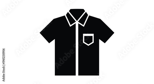 Black short sleeved shirt graphic a minimalist design silhouette