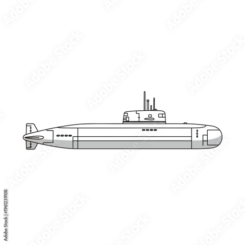 Detailed illustration of a submarine vessel.