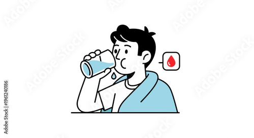 Man drinking water from bottle.