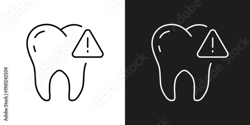 Dental problem, toothache - vector editable stroke icon.