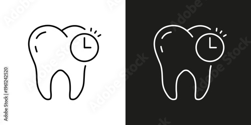 Dentist appointment time reminder - vector editable line icon.