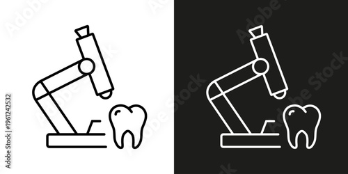 Dental research - vector editable stroke icon.