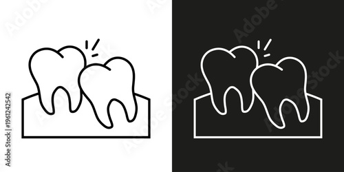 Wisdom tooth problem - dentistry vector editable icon.