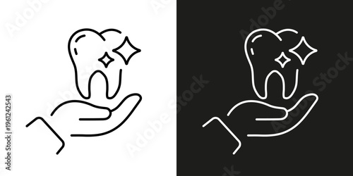 Dentistry symbol, dental health care - vector editable line icon.