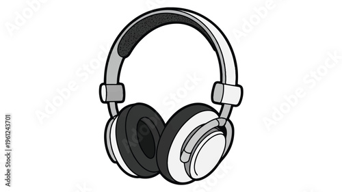 Headphones with adjustable headband and ear cushions for music listening