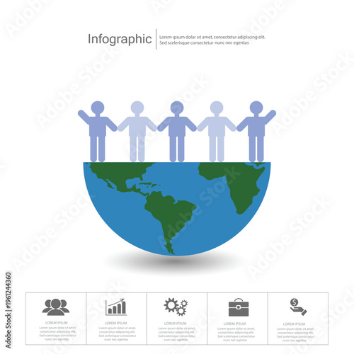 Global unity and international cooperation infographic