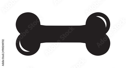 A simple black bone icon on white background