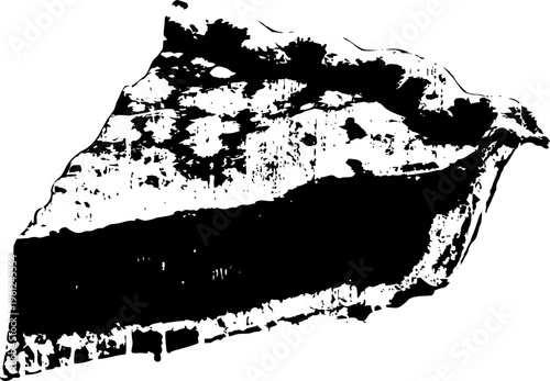 Chocolate pie slice with flaky crust and rich filling on white background