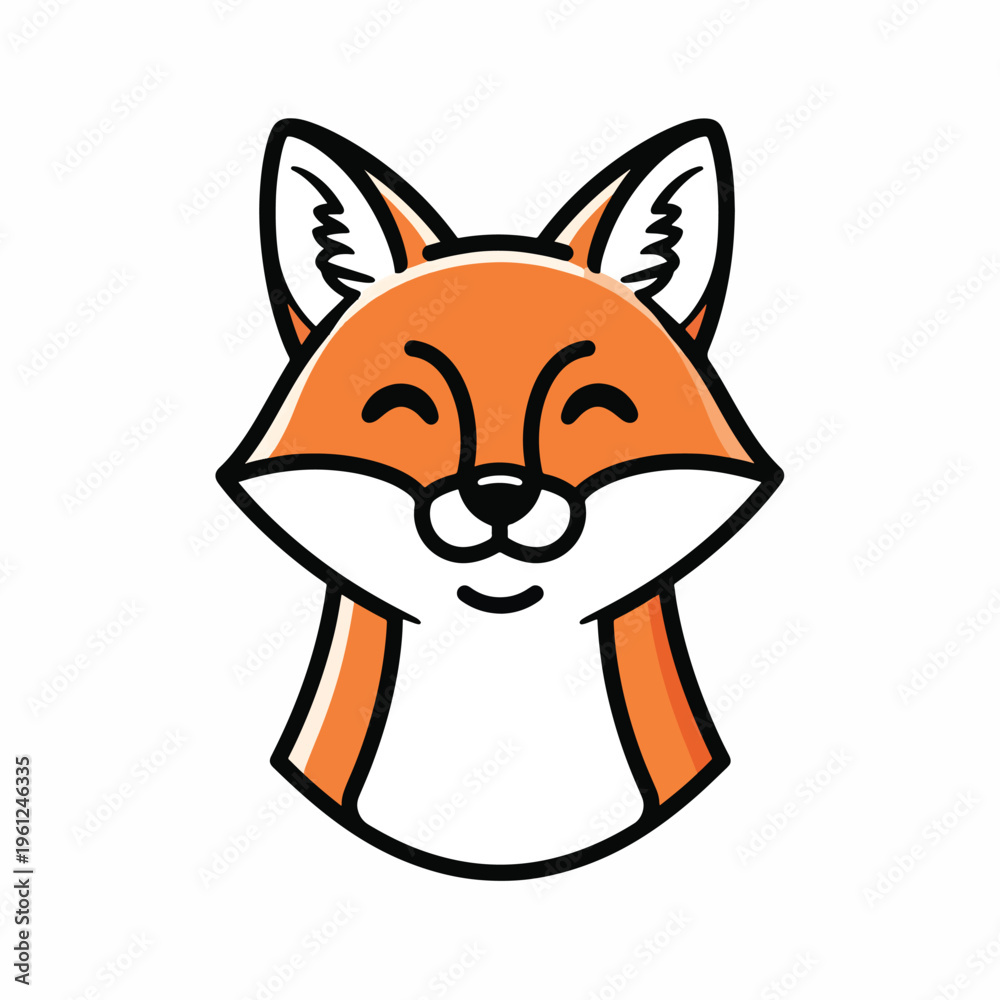 Obraz premium Smiling cartoon fox face closeup 2.