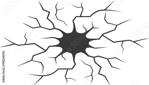 Broken floor crack texture with irregular fracture pattern