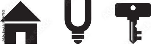 Icons for home, a fork and knife for food, and a key for access or security.