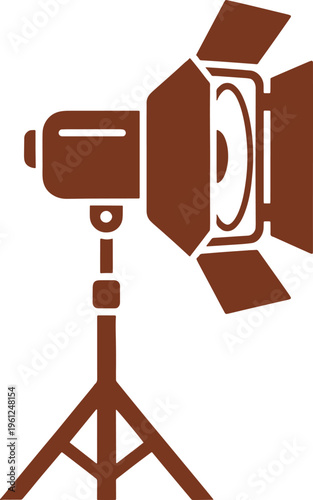 Brown Spotlight Stage Lighting Equipment on Tripod Stand