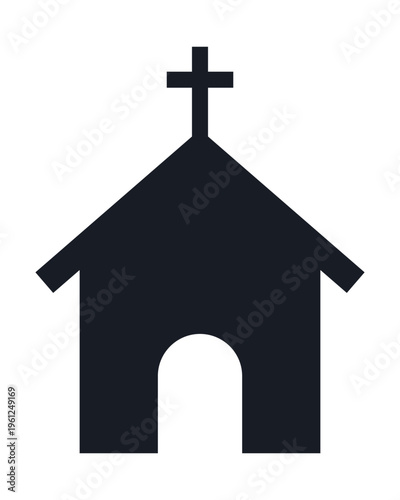 Black Church icon on a White background vector illustration