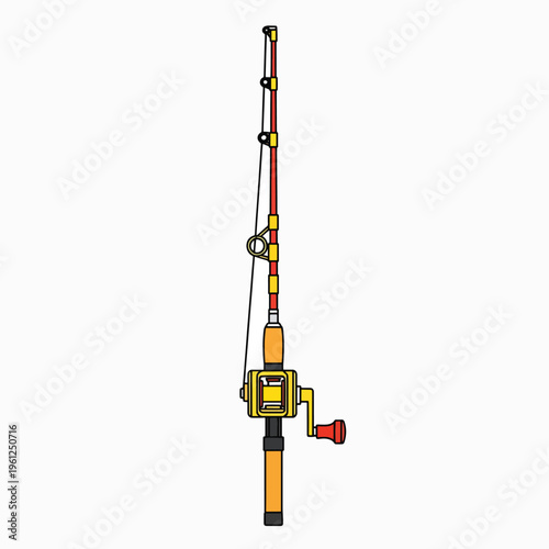 Fishing rod with reel attached closely 1.